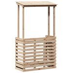 vidaXL Table de bar d'extérieur et toit 112 5x57x195 5 cm bois massif