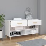 vidaXL Armoire à chaussure Blanc brillant 102x35x55 cm Bois ingénierie