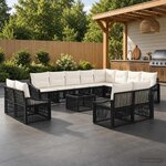 vidaXL Ensemble de canapé de jardin 13 pc Noir polyrotin