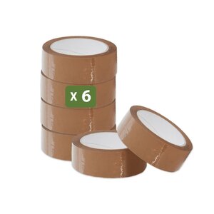 Pack and Move - Lot 6 rouleaux ruban adhésif marron pour emballage et déménagement - 66 m - Qualité Premium