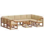 vidaXL Ensemble de canapés d'extérieur 10 Pièces Naturel et Beige
