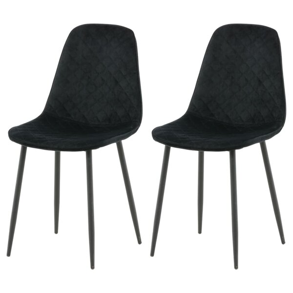 Venture Home Chaises à manger lot de 2 Polar velours points noir