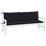 vidaXL Coussins de banc de jardin lot de 2 motif à carreaux noir