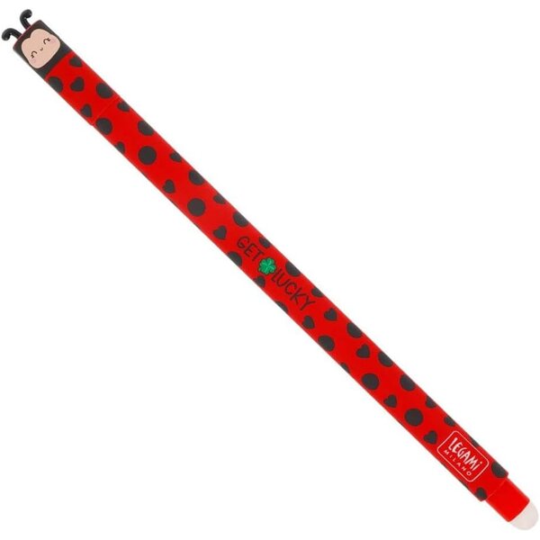 Legami EP0074 - Stylo à encre gel effaçable Ladybug Get Lucky - Erasable Pen