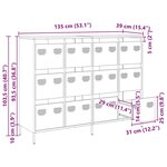 vidaXL Buffet anthracite 135x39x103 5 cm acier laminé à froid