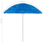 vidaXL Parasol de plage Hawaii bleu 240 cm
