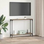 vidaXL Table console avec étagère Chêne artisanal 101 x 23 x 15 5 cm