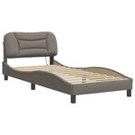 vidaXL Cadre de lit avec LED sans matelas Hvar taupe 90x190 cm tissu