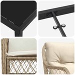vidaXL Ensemble de salle à manger pour jardin 3 Pièces Beige polyrotin