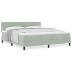 vidaXL Lit à ressorts avec matelas Gris clair 180 x 200 cm tissu