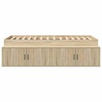 vidaXL Cadre de lit avec rangement Chêne sonoma 75 x 190 cm