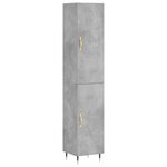 vidaXL Buffet haut Gris béton 34 5x34x180 cm Bois d'ingénierie