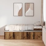 vidaXL Cadre de lit de rangement Bois vieilli 90x200 cm