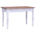 vidaXL Bureau avec tiroirs blanc 117x57x75 cm bois d'acajou massif