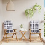 vidaXL Chaises de jardin inclinables 2Pièces et coussins bois massif teck