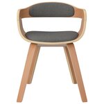 vidaXL Chaise de salle à manger 6 Pièces gris clair bois courbé et tissu