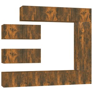 vidaXL Ensemble de meubles TV 7 Pièces Chêne fumé Bois d'ingénierie