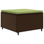 vidaXL Salon de jardin 6 Pièces avec coussins Marron Résine tressée
