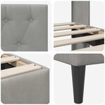vidaXL Cadre de lit avec tête de lit Gris clair 140 x 200 cm Velours