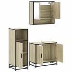 vidaXL Ensemble de meubles de salle de bain 3 Pièces chêne sonoma