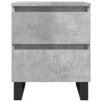 vidaXL Table de chevet gris béton 40x35x50 cm bois d’ingénierie