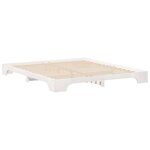 vidaXL Cadre de lit surélevé avec stockage Blanc bois