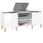 vidaXL Armoire à disques blanc brillant 121x38x48 cm bois d'ingénierie
