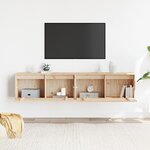 vidaXL Armoires murales 2 Pièces 80x30x35 cm Bois de pin massif