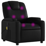 vidaXL Fauteuil de massage inclinable noir similicuir
