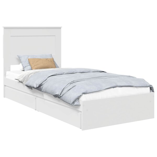 vidaXL Lit de Rangement Blanc 90 x 190 cm Bois d'ingénierie
