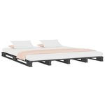 vidaXL Lit de palette sans matelas gris 140x190 cm bois massif