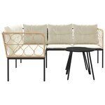 vidaXL Ensemble de canapés de jardin et coussins noir acier textilène