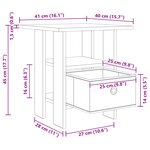 vidaXL Table de chevet Chêne artisanal 41 x 40 x 45 cm