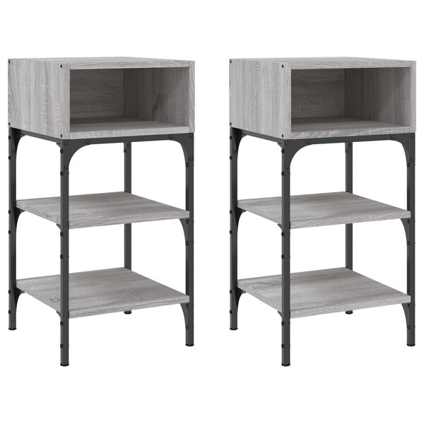 vidaXL Tables de chevet 2 Pièces sonoma gris 35x34 5x70cm bois ingénierie