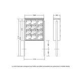 Bloc collectif Leabox  3x4  grade 3  simple face  extérieur  fixation sur pieds à sceller  blanc neige  ral 9016 finition brillante