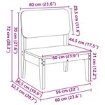 vidaXL Chaise de jardin blanc 60x52 5x72 cm bois de pin massif