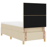 vidaXL Lit à ressorts avec Matelas & LED Crème 90x200 cm Tissu