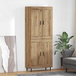 vidaXL Haut Armoire 2 Pièces Chêne artisanal Bois Aggloméré et Verre