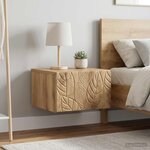 vidaXL Cabinet de chevet mural 2 pc Chêne artisanal 49 x 34 5 x 20 cm