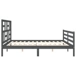 vidaXL Cadre de lit sans matelas gris 200x200 cm bois massif