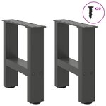 vidaXL Pieds de table basse Anthracite 2 pièces 40 x (30-31) cm Acier