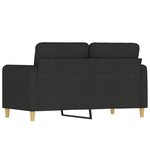 vidaXL Canapé à 2 places Noir 120 cm Tissu