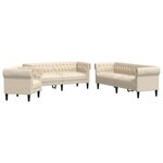 vidaXL Ensemble de canapés 3 Pièces crème tissu