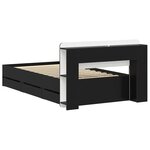 vidaXL Cadre de lit avec rangement Noir 75 x 190 cm Bois d'ingénierie