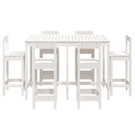 vidaXL Ensemble de bar de jardin 7 Pièces blanc bois de pin massif