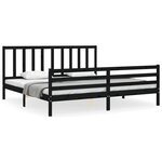 vidaXL Cadre de lit sans matelas noir 200x200 cm bois massif de pin