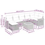 vidaXL Salon de jardin 8 Pièces avec coussins noir résine tressée