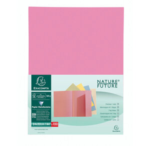 Paquet 100 chemises Jura 160 1 rabat Rose EXACOMPTA