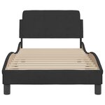 vidaXL Cadre de lit avec tête de lit Dover noir 90x200 cm velours