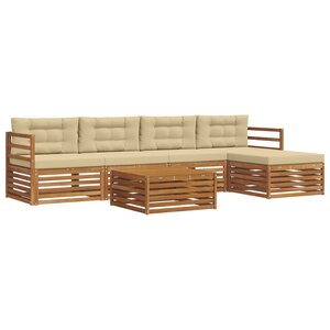 vidaXL Ensemble de canapés d'extérieur 6 Pièces Naturel et Beige